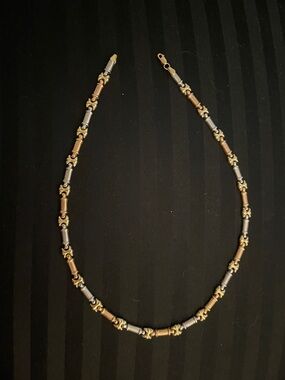 Vintage 16” Tri-Tone Women’s Necklace - Gold, Silver, Rose Gold